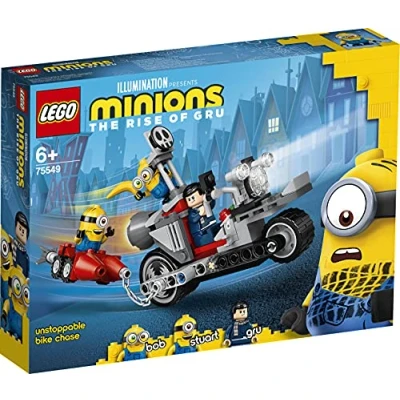 Afbeelding van LEGO Minions Enerverende Motorachtervolging 75549
