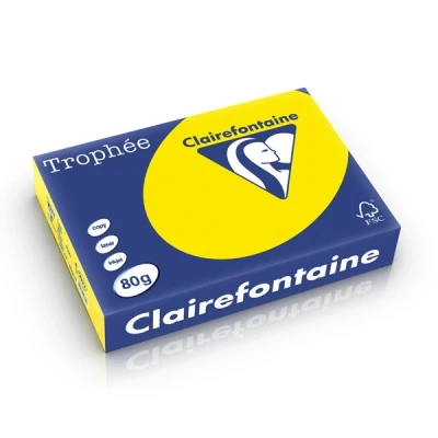 Image de Clairefontaine Ramette Papier A4 80g Jaune Fluo