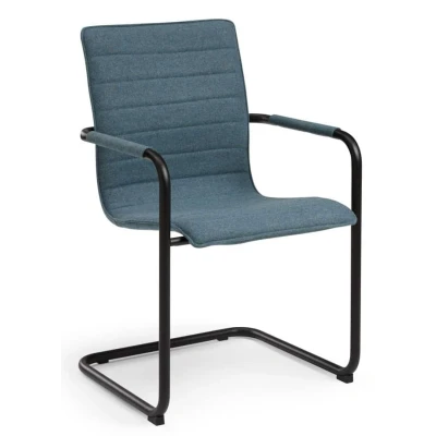 Afbeelding van Stijlvolle Design vergaderstoel voorzien van wolvilt stoffering Zwart frame Patrol stof