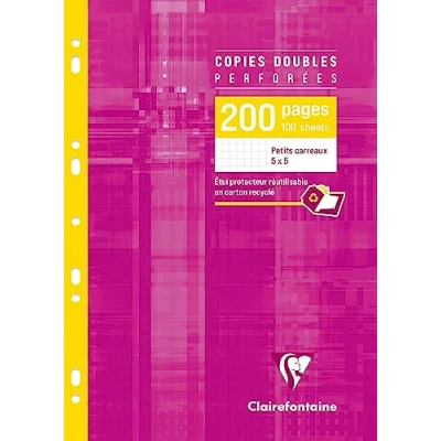 Image de Etui de 200 copies doubles Clairefontaine 21 x 29,7 cm Rose