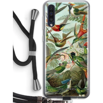 Afbeelding van Case Company® hoesje met Koord geschikt voor Samsung Galaxy A50 Haeckel Trochilidae Telefoonhoesje Zwart Bescherming aan alle Kanten en Over de Schermrand