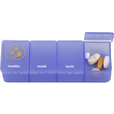 Afbeelding van Able2 Pillendoos 1 dag 4 vaks transparant blauw FR