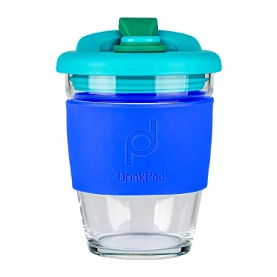 Afbeelding van Herbruikbare Koffiebeker 340ml Oceaan Blauw Glas Pioneer