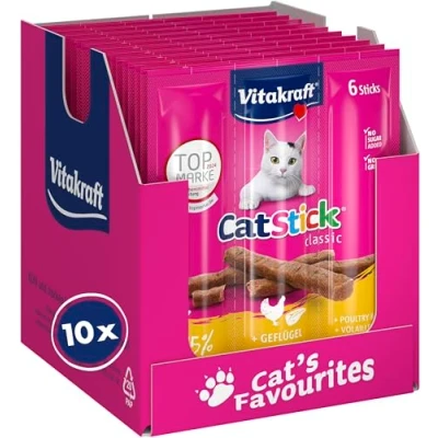 Afbeelding van Vitakraft Cat Stick gevogelte &amp; lever 10x6 stuks (60 stuks)