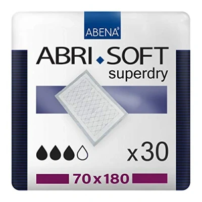 Afbeelding van ABENA Abri Soft Superdry, 30xwegwerp onderleggers 70 x 180 cm, Pak, ter bescherming van matras Absorptie 1750 ml, lichtblauw