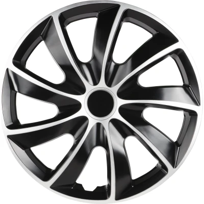Afbeelding van Wieldoppen Aero Bicolor 15 inch, set van 4 zwart/zilver