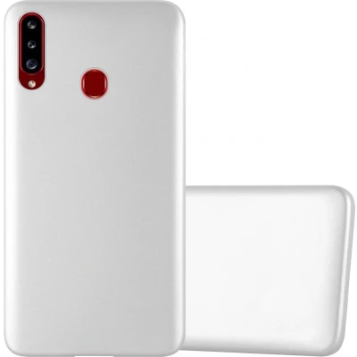 Afbeelding van Cadorabo Hoesje geschikt voor Samsung Galaxy A20s in METALLIC ZILVER Beschermhoes gemaakt van flexibel TPU silicone Case Cover