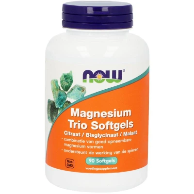 Afbeelding van NOW Magnesium Trio Softgels 90SG