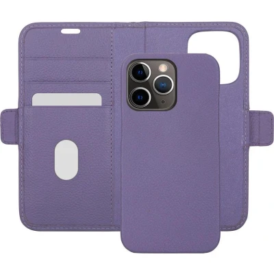 Afbeelding van iPhone 13 Pro Bookcase hoesje dbramante1928 Effen Paars Leer