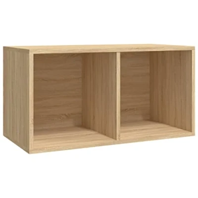 Afbeelding van Opbergbox voor LP&#39;s 71x34x36 cm spaanplaat sonoma eikenkleurig