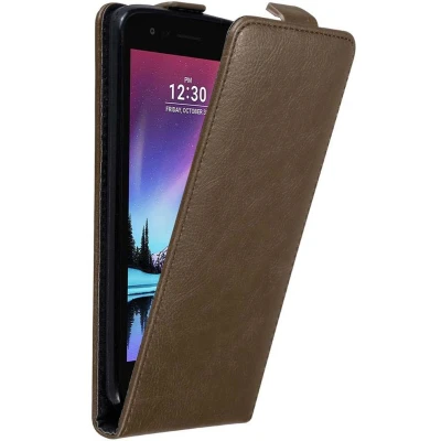 Afbeelding van Cadorabo Hoesje geschikt voor LG K4 2017 in KOFFIE BRUIN Beschermhoes flip design Case Cover met magnetische sluiting