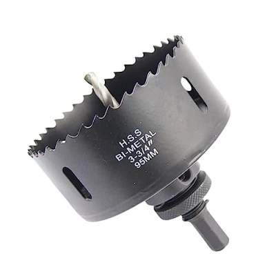 Afbeelding van LAIWEI Gatenzaag 95 mm, ronde gatfrees met A2 boorhouder, boor 4341, zaagdiepte 38 voor het boren van gaten in hout, aluminium profielen, pvc en metalen buizen