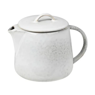 Afbeelding van Broste Copenhagen Nordic Sand Theepot Van Aardewerk 1 Liter Lichtgrijs