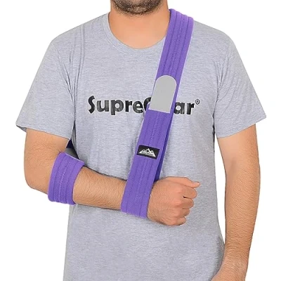 Afbeelding van supregear Armsjaal, verstelbaar, licht, comfortabel, schouder, arm, slinger, ademend, schoudersteun, arm/hand/elleboog, 180 cm (paars)
