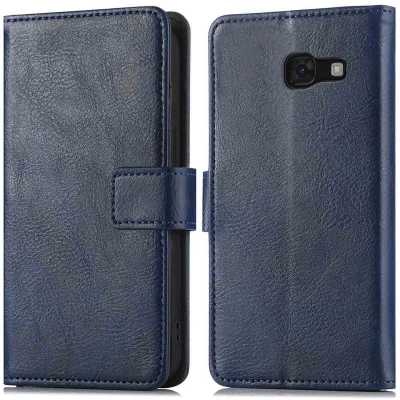 Afbeelding van iMoshion Hoesje Geschikt voor Samsung Galaxy A5 (2017) Met Pasjeshouder Luxe Bookcase Donkerblauw