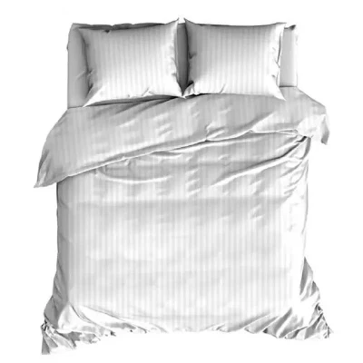 Afbeelding van Dekbedovertrek Satin Dor Satijnstreep Wit 260x220 cm