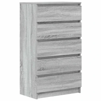 Afbeelding van vidaXL Ladekast 60x36x103 cm bewerkt hout grijs sonoma eikenkleurig