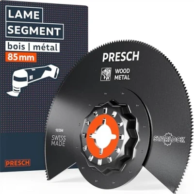 Afbeelding van Presch oscillerend zaagblad segment hout en metaal 85 mm Starlock blad voor wisselen zonder gereedschap zeer hoge precisie door BI metalen tanden