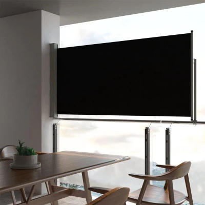 Afbeelding van vidaXL Tuinscherm uittrekbaar 120x300 cm zwart