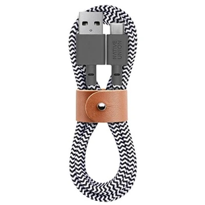 Afbeelding van Native Union USB C naar A riemkabel 1,2 m ultrasterke oplaadkabel met leren riem, compatibel iPhone 16, Samsung Galaxy Z Fold 6, Flip S24 Ultra, Pixel 9 Pro, iPad