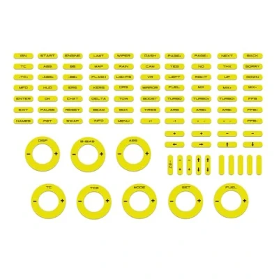 Afbeelding van Simoni Racing SRS10 Neon Gele Stickers voor Rijsimulator Stuurwiel, Bedieningspaneel