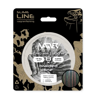 Afbeelding van Vagner Braided Camo Multicolor Line 0.40mm (41kg) (300m) Gevlochten lijn