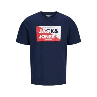 Image de JACK&amp;JONES JUNIOR Jjnolan Tee SS Crew Neck Mni T shirt pour garçon, Bleu marine/imprimé : grand, 98