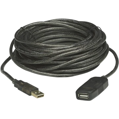 Afbeelding van Manhattan USB kabel 2.0 A stekker, bus 20.00 m Zwart 150958