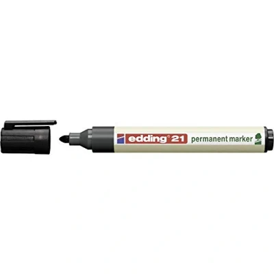 Afbeelding van edding Ecoline permanente marker, 21 stuks, zwart, 1 stift, ronde punt 1,5 3 mm, sneldrogend, waterdicht en vuilafstotend, voor karton, kunststof, hout, metaal