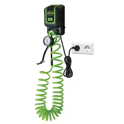 Afbeelding van Slime 40070 95 bandenpomp, opblaasstation voor garage, 120 V pomp wandmontage, auto&#039;s, fietsen, pneumatische structuren, sportballen
