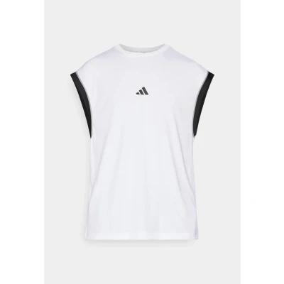 Afbeelding van adidas Performance Basketball Allworld Sleeveless Sport Tshirt, Heren, Maat: Small, White/black