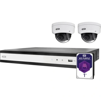 Afbeelding van ABUS Performance Line 4 Kanal PoE Set TVVR36422D IP Bewakingscameraset LAN kanaals Met 2 cameras 1920 x 1080 Pixel