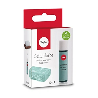 Afbeelding van Rayher 34246408 zeepverf, mintgroen, geurloos, 10 ml, druppelfles, dermatologisch getest, veganistisch, creatieve kunst voor het kleuren van transparante en ondoorzichtige zeep
