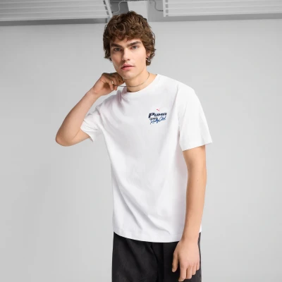 Afbeelding van GRAPHICS PUMA Moto Relaxed T shirt voor Heren, Wit, Maat XL