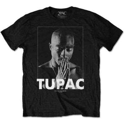 Afbeelding van Tupac Praying Heren T shirt 2XL Zwart