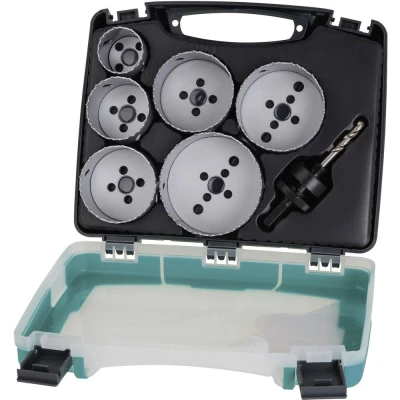 Afbeelding van wolfcraft Gatenzaagset 76mm Gatenzaag SET Voor Elektra 7 delig hout, kunststof, metaal en afwerkplaten, Ø 40 86 mm 5423000