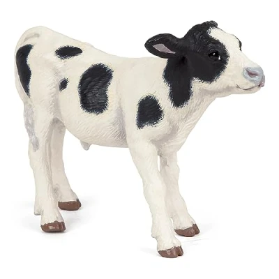 Image de Figurine veau noir et blanc Papo