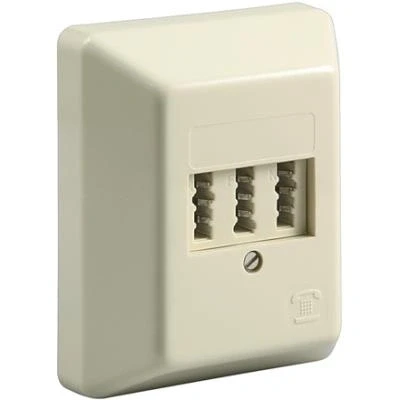 Image de goobay Boîtier de plaque murale montable sur mur TAE NFN x 3 beige