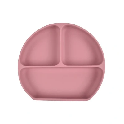 Afbeelding van Dutsi Siliconen 3 vaksbord Met zuignap Baby bord Oudroze