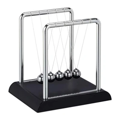 Afbeelding van Relaxdays Newton cradle decoratie pendel wetenschap balanceerballen