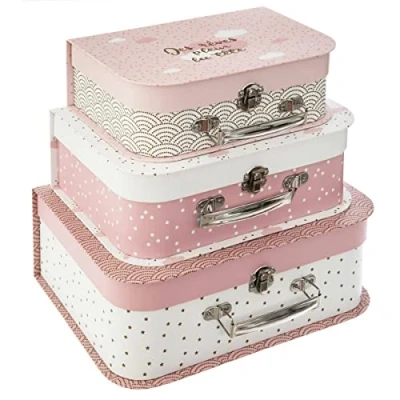 Afbeelding van ATMOSPHERA CREATEUR D&#039;INTERIEUR Set van 3 mooie roze koffers
