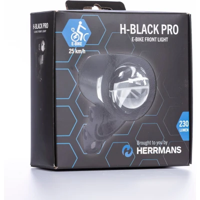 Afbeelding van Koplamp Herrmans H Black Pro E 6 12 Volt met houder 230 lumen