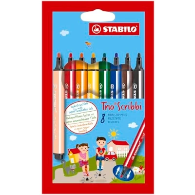 Afbeelding van Viltstift STABILO Trio Scribbi 368/8 assorti etui à 8 stuks