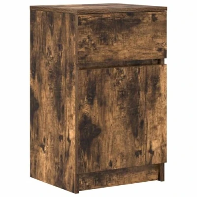 Afbeelding van vidaXL Nachtkastje 39x35x65 cm bewerkt hout gerookt eikenkleurig