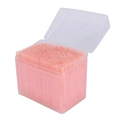 Afbeelding van Wegwerp tandenstoker van kunststof, met transparant etui, 1100 stuks