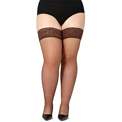 Afbeelding van Bellivalini Dames Hold Up Kousen 20 Denier licht glanzend elastisch Polyamide BLV GI 1126 Cappuccino 3XL