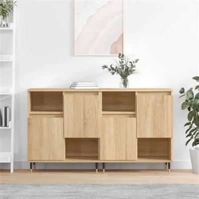 Afbeelding van Dressoirs 2 st bewerkt hout sonoma eikenkleurig