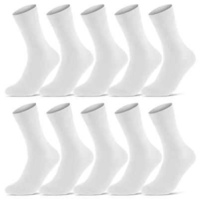 Afbeelding van Sokken voor heren en dames, katoen, 10 paar, comfortabel, ademend, Wit.