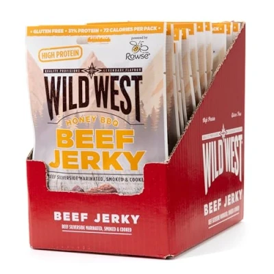 Afbeelding van Wild West 16 x 60 g honingrundvlees, Jerky High Protein Beef Gedroogd Vlees, Eiwitsnack