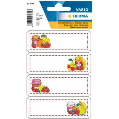 Afbeelding van Etiket HERMA 3644 keuken vrucht assortiment Blister a 4 vel 10 stuks